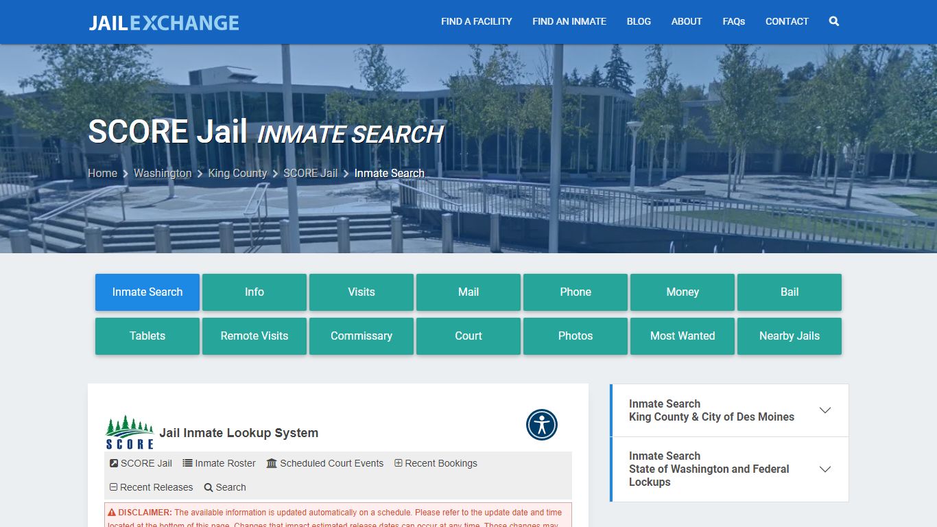 Inmate Search: Roster & Mugshots - SCORE Jail, WA